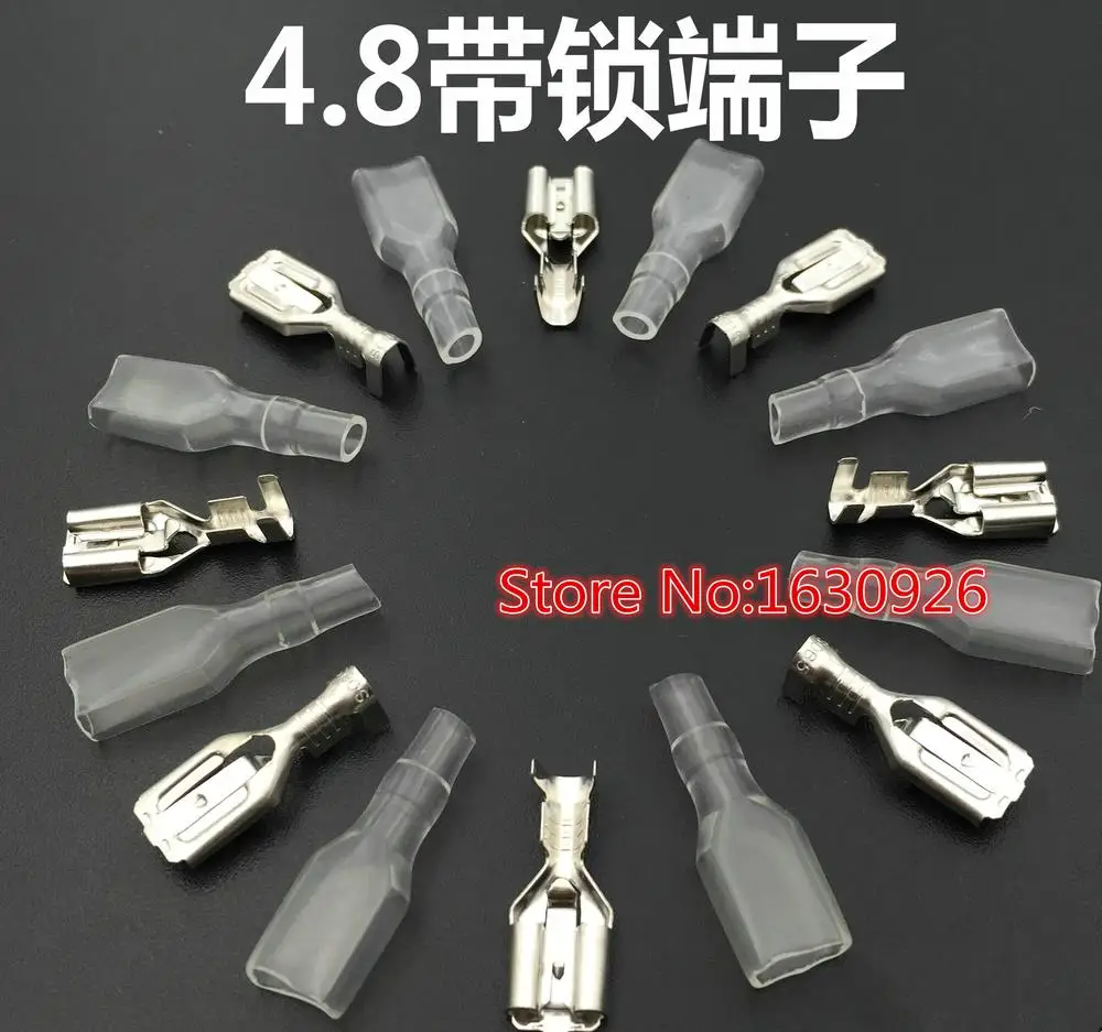 

100pcs 4.8 Plug-in Flag Welding Terminals L Shape 4.8mm Copper Male Crimp Terminals for 0.2-1.5mm2 Cable