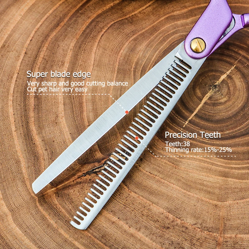 Professional Dog Grooming Scissors 6.5 Inch Dog Hair Thinning Scissors Light weight 6 color Japan 440C Kingbird dog grooming scissors dog grooming scissors kit