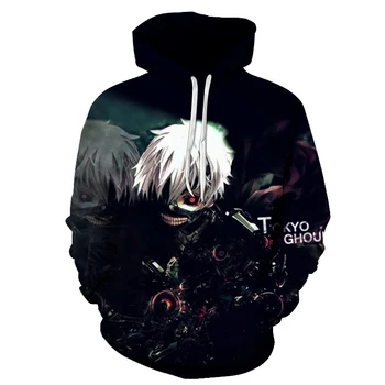 

New Tokyo Ghoul Harajuku 3D Hoodies Men 2019 Fashion Funny Anime Hoodie Streetwear Casual Sweatshirts Hip Hop Men Women Clothing