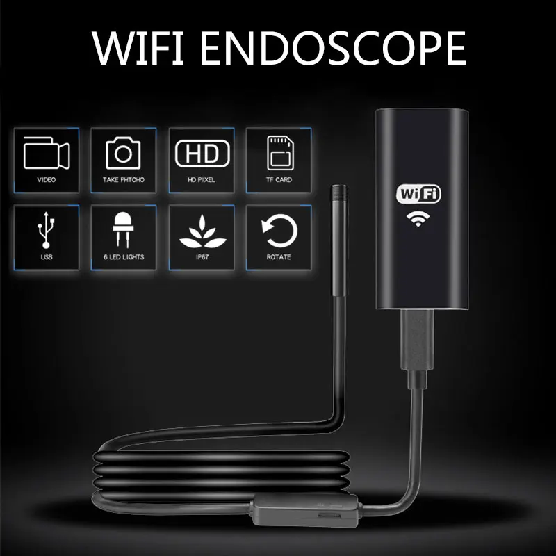 1pcs Ip67 Ypc995 Ear Spoon Borescope Endoscope Metal Black Photos