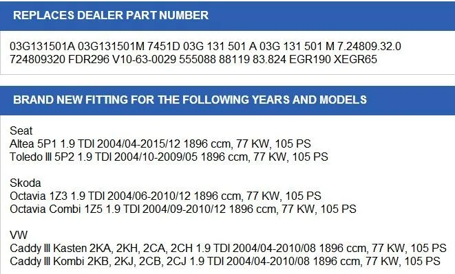 Для AUDI A4 A6 VW ПАССАТ шаран клапан рециркуляции отработавших газов 1.9TDI 03G131501A 03G131501M 7451D 7.24809.32.0 724809320 555088 88119