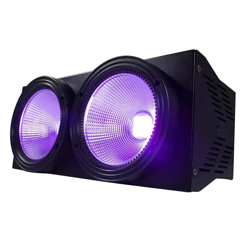 2 глаза 2x100 Вт светодио дный Блиндер 200 Вт удара номинальной RGBW + UV 6IN1 DMX эффект освещения освещение аудитории DJ оборудование дискотека