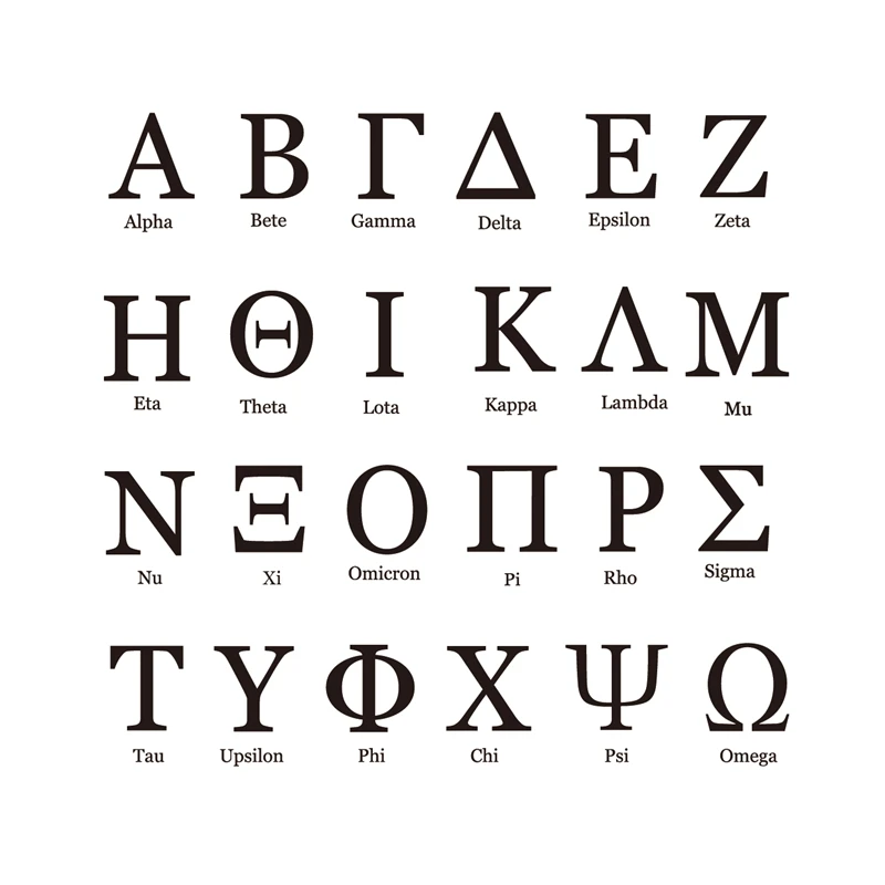Custom Greek Letter Vinyl Decals for Sorority and Fraternity Decor