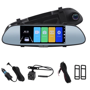 

BORUiT Full HD 1080P Car Dvr Camera Auto 7 Inch Rearview Mirror Dash Cam Digital Video Recorder Parking Assistance Registratory
