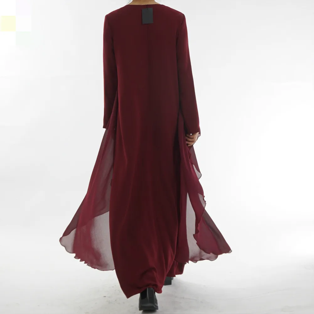 2019 новый роскошный сексуальный однотонный женская одежда длинный рукав, Мусульманский Исламский Турецкая одежда халат платье модное