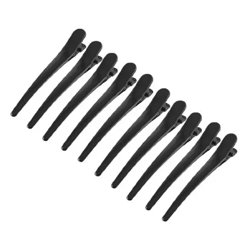 5 PCS 10 Pcs Black Metallic Single Prong Hair Clips Alligator Barrette