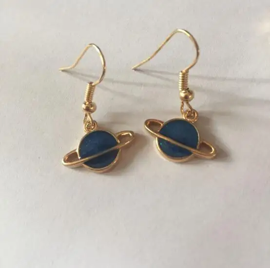 

ea552 New Listing fashion bohemian hollow Metal alloy planet star Saturn earrings Vintage Female charm jewelry 2018 hot sale