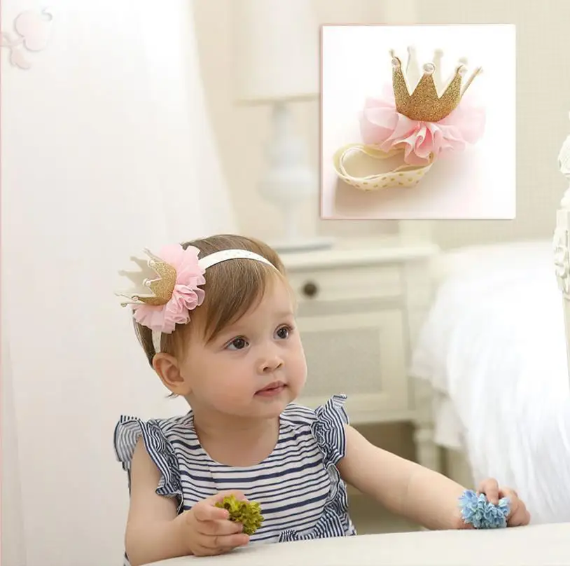 Newborn toddlers flower Crown Headband  Hairband Princess Head Wrap Hair Accessories Princess  Tiara Headdress Headwear FD7