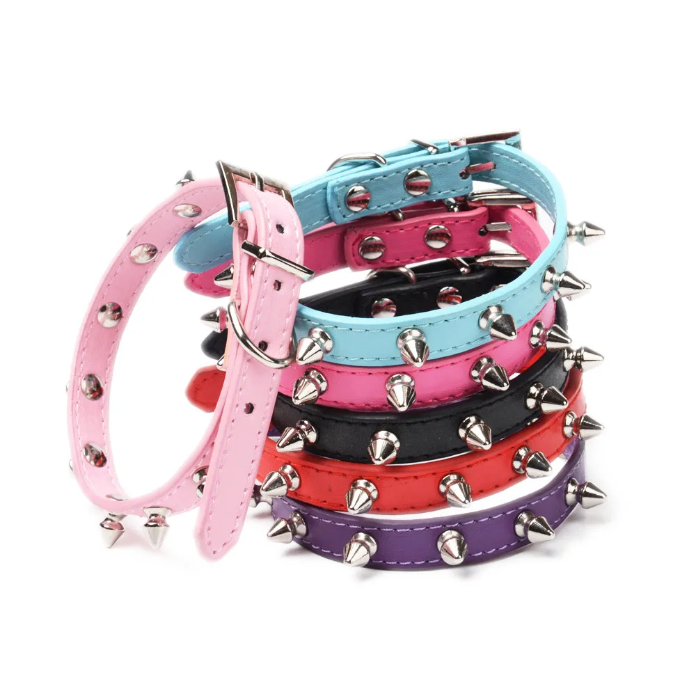 Cats Collars Dogs Spiked Rivet Animals Supplies For Pets Product Cat Collar Necklace Accessories Personalized guinzaglio gatto Cats Collars Dogs Spiked Rivet Animals Supplies For Pets Product Cat Collar Necklace Accessories Personalized guinzaglio gatto