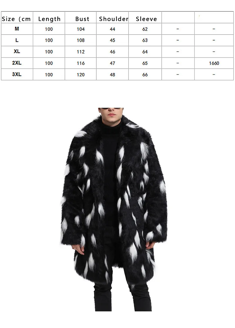 HCYO осень-зима Для мужчин длинное меховое пальто плюс Размеры высокое качество, искусственного меха пальто Для мужчин толстые теплая