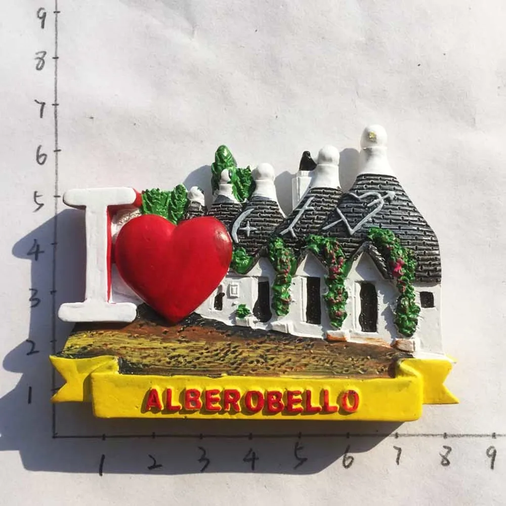 

BABELEMI 3D Alberlbello Trulli Italy 1 Pcs Creative Fridge Magnet USA Travel Tourist Souvenirs Refrigerator Magnetic Stickers