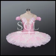 Розовый цвет блестящий Pailette блинница классическая балетная пачка кружева украшения взрослый балет Щелкунчик для балетное представление AT1219