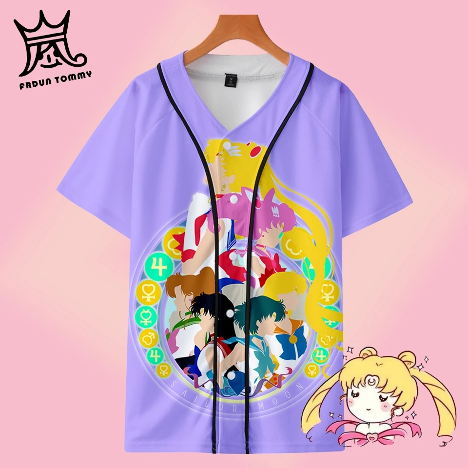 Sailor moon/Женская бейсбольная Футболка футболка с короткими рукавами для мамы и