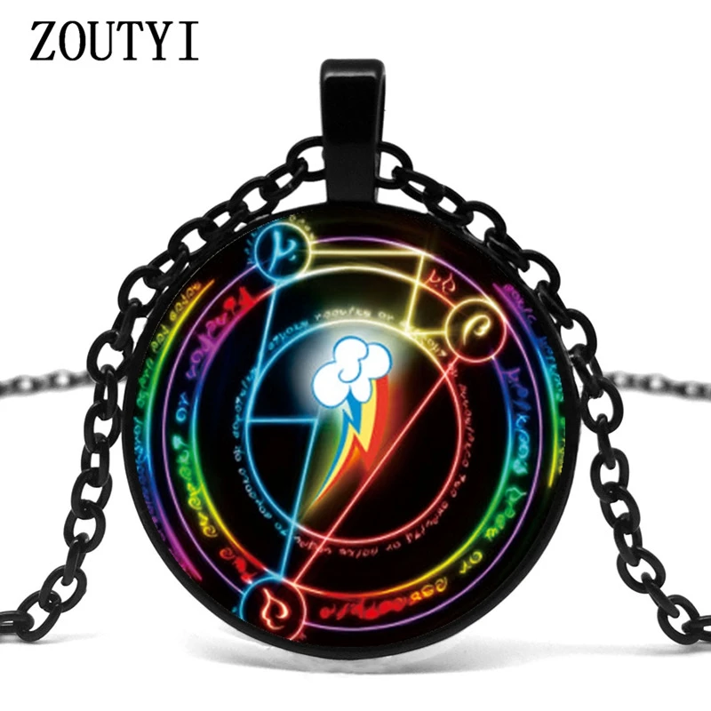 

2018/Rainbow Dash Arcane Circle My friendship is a magical MLP inspired glass cabochon dome pendant.
