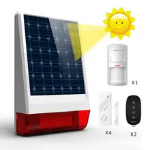 Wolf-Guard Wireless Outdoor Weather-Proof Solar Siren Security Alarm Burglar System Door Sensor PIR Motion Detector LB-W06