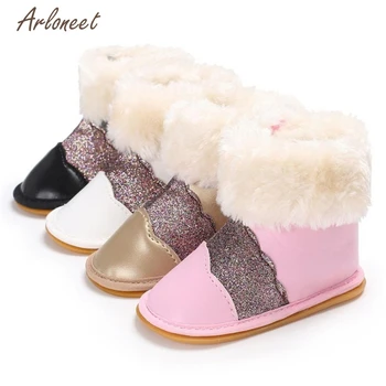 

4 Colors First Walkers Fashion Baby Girl Soft Rubber Snow Infant Toddler Newborn Warming 2017 Hot drop shipped ST25