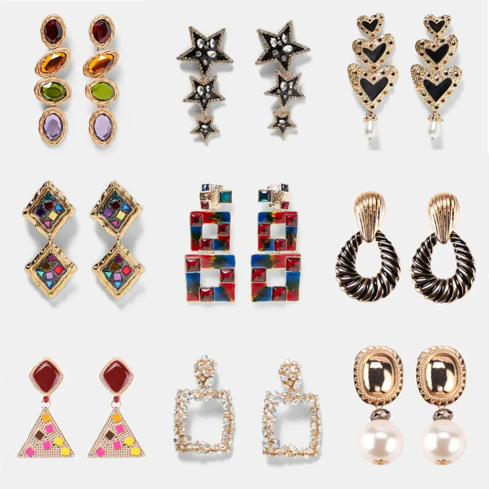 

Vedawas Trend ZA Dangle Earrings for Women Luxury Crystal Earrings Great Christmas Gift for Girl Sister Valentine's Day Present