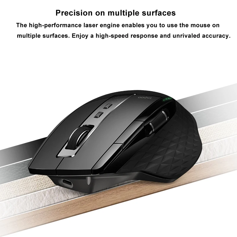  Rapoo Multi-mode Wireless Slim Metal Keyboard & Rechargeable Laser Mouse Combo Bluetooth 3.0/4.0 & 