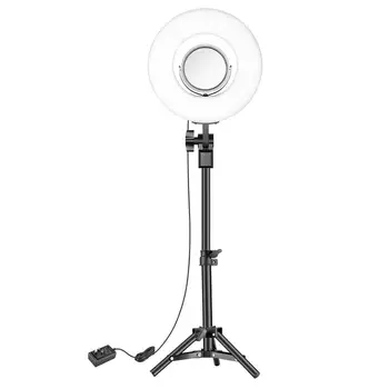 

Neewer Mini LED Ring Light Lighting Kit Includes 7.7-inch Outer 24W 5500K Ring Light, 3.5-inch Mirror, Max. Support Stand