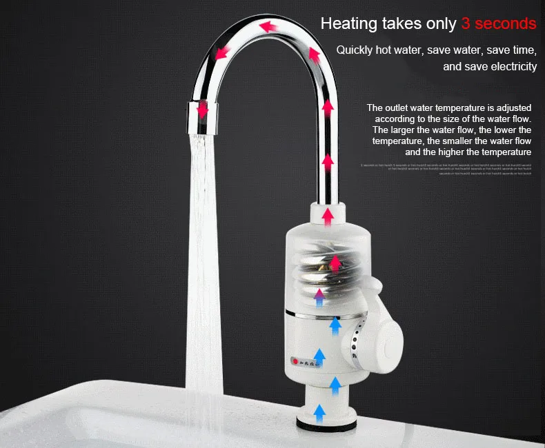 2000 Вт проточный Электрический водонагреватель кран мгновенный цифровой дисплей Горячая Вода Отопление Facuet Ванная комната Кухня