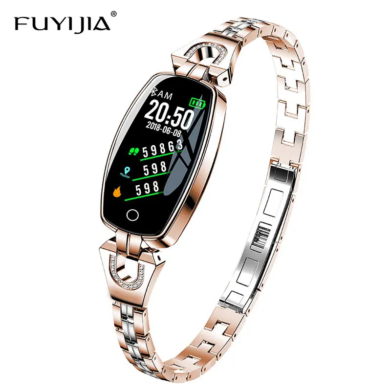 Rose Gold Female Watch Multifunction Smart Watches Woman Waterproof Electronic Watch Ladies Sports Clock Bluetooth Reloj Mujer