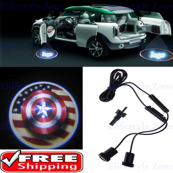 

2 x Captain American Car LED Laser Logo Lights Door Welcome Ghost Shadow Projector Courtesy Lights