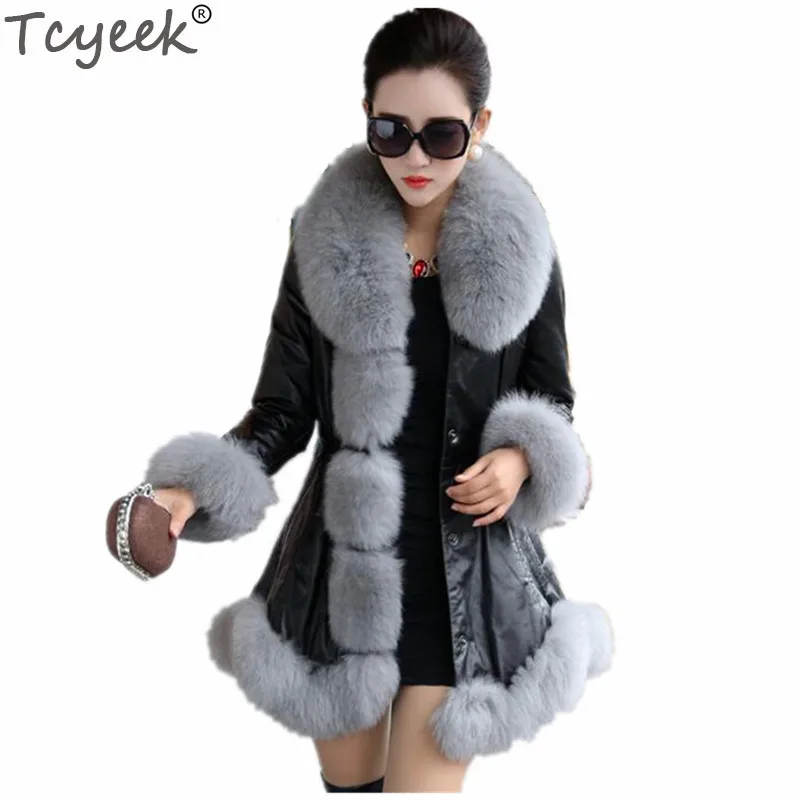 Tcyeek зимних теплых женских Босоножки из искусственной PU кожи теплое пальто с