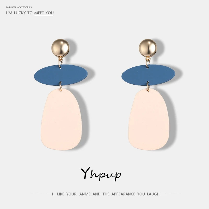 

Yhpup 2019 New Concise Geometric Baking Dangle Earrings For Women Party Statement Charm Trendy Earrings Jewelry Brincos