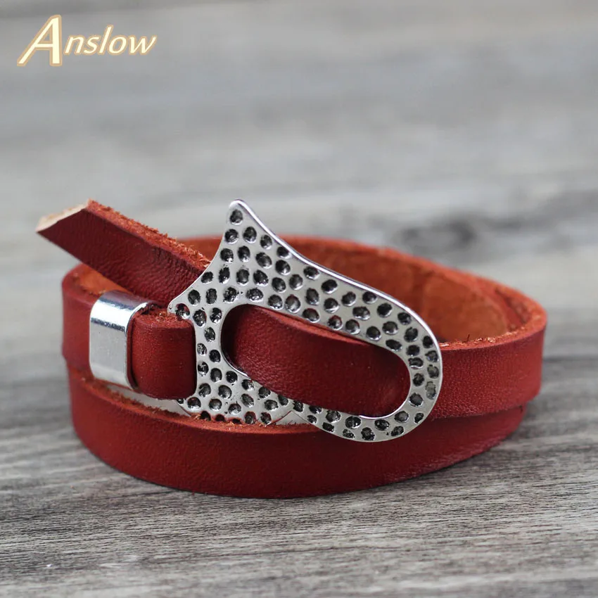 

Anslow Brand Top Quality Heart Wrap Multilayer Leather Bracelet For Women Men Party Wholesale Cheap Creative Design LOW0741LB