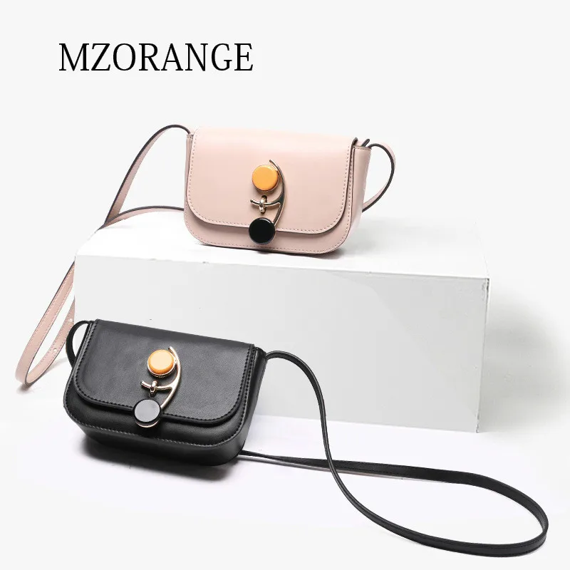 

MZORANGE brand Genuine Leather women's mini Flap bag handbags New Fashion Lock design Small shoulder bag Ladies crossbody Bags