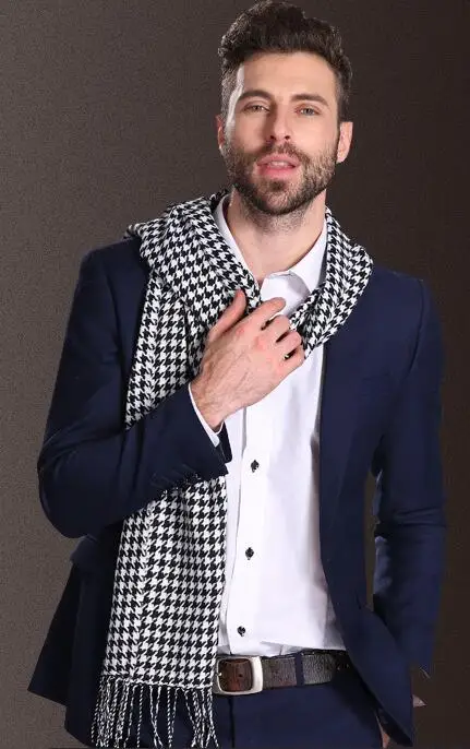 Новая европейская мода шаль шарфы для мужчин зимний теплый Тартан шарф бизнес Sjaal плед хлопок обертывания Bufanda платок szaliki i chusty - Цвет: 26
