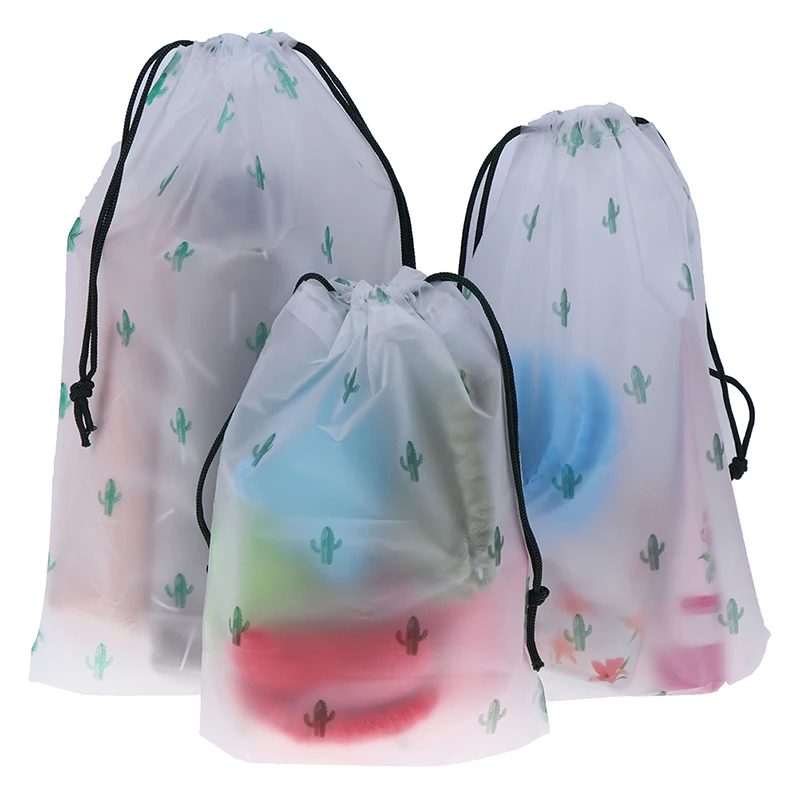 

Cactus Transparent Drawstring Cosmetic Bag Women Makeup Case Bath Toiletry Wash Travel Organizer Clothes Storage Pouch