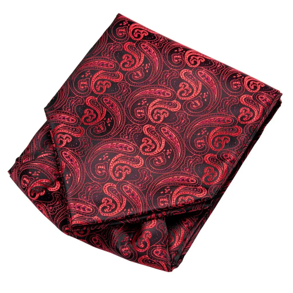 Мужской галстук Аскот красный галстук-бабочка с узором Шелковый плетеный галстук карманные Квадратные запонки набор подарок для