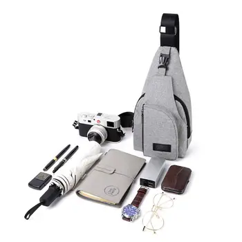 

Anti-Theft Men Canvas Chest Sling Bag Casual Multifunction Shoulder Sport Crossbody Bags Black Waterproof Money Shoulder Bag