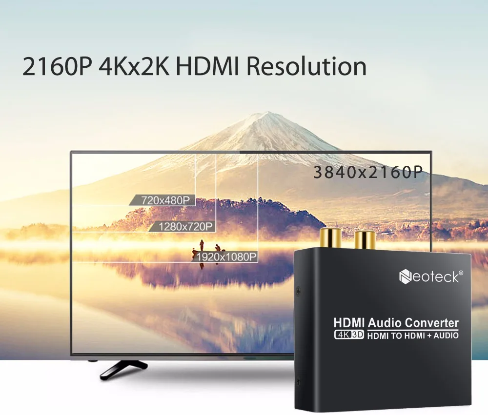 ESYNiC 1.4b HDMI к HDMI + аудио конвертер 4 K x 2 K 3D Видео Стерео SPDFI + L/R видео конвертер адаптер для ТВ PS3 DVD проигрыватель HD HDCP1.4 конвертер