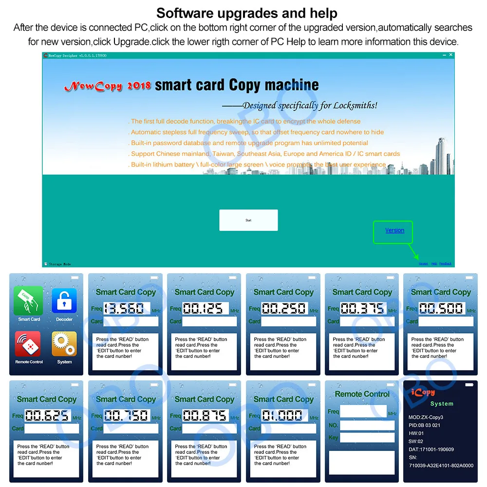 RFID Copier NFC Card Reader Writer Duplicator Cloner 125KHz 13.56