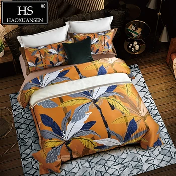 650 Thread Count Yellow 100% Cotton 4pcs Bedding Sets Banana Tree Digital Print Duvet Cover Sets Queen King Size Bedsheet Set
650 Thread Count Yellow 100% Cotton 4pcs Bedding Sets Banana Tree Digital Print Duvet Cover Sets Queen King Size Bedsheet Set