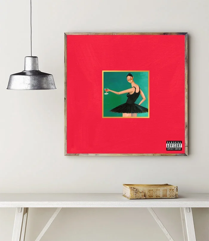 us 6 9 kanye west my beautiful dark twisted fantasy music album art poster home decor canvas painting in painting calligraphy from home garden kanye west album covers