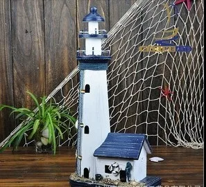 

Handmade A Large Marine Beacon House Mediterranean Style Lighthouse High 52cm For Home Decor Wholesale