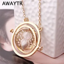 AWAYTR Hot Sale Vintage Hermione Granger Necklace Time-Turner Necklaces Hourglass Pendant Necklace for Unisex Jewelry