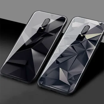 

Luxury abstract graphite crystal Luxury One Plus 1+6T Soft Silicone Tempered Glass Phone Case Cover For OnePlus 6 6T 7T 7 8 Pro