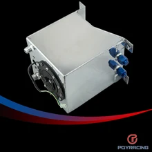 PQY RACING-10L Aluminium Fuel Surge tank mirror polish Fuel cell with foam inside/sensor PQY-TK38