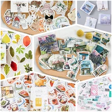 45 шт./лот животные, растения, памятки наклейки пакет милые Kawaii наклейка на планировщик дневник Скрапбукинг Канцтовары рождественские товары