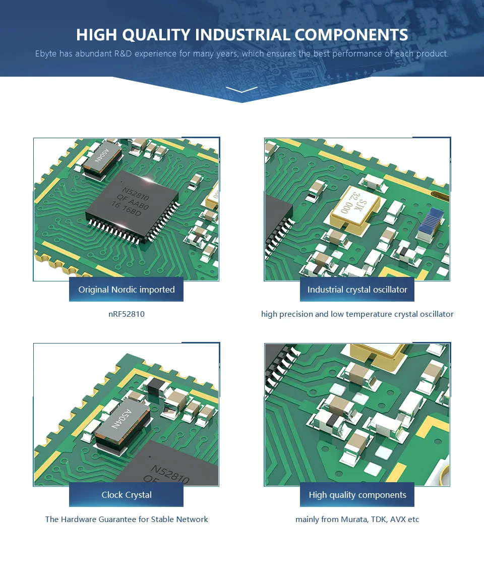 E73-2G4M04S1A Bluetooth nRF52810 модуль 2,4 ГГц 2,5 МВт IPEX PCB антенна IoT uhf беспроводной приемопередатчик SMD радиочастотный приемник