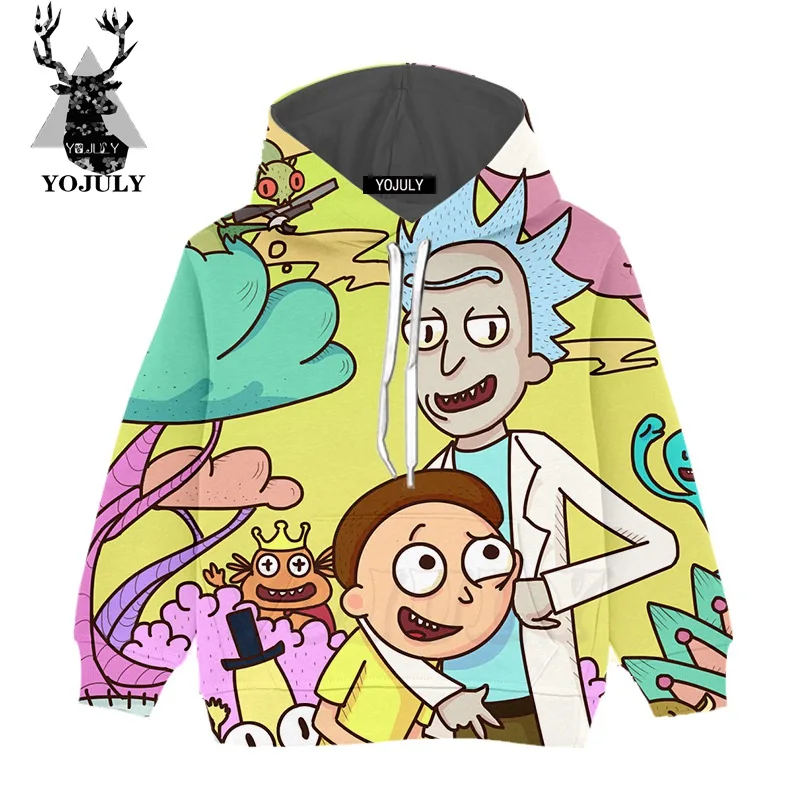 

YOJULY 2019 Boys Rick and Morty Hoodies fashion Harajuku 3D Print girls Unisex hoody Sweatshirts Pullover long sleeve C10