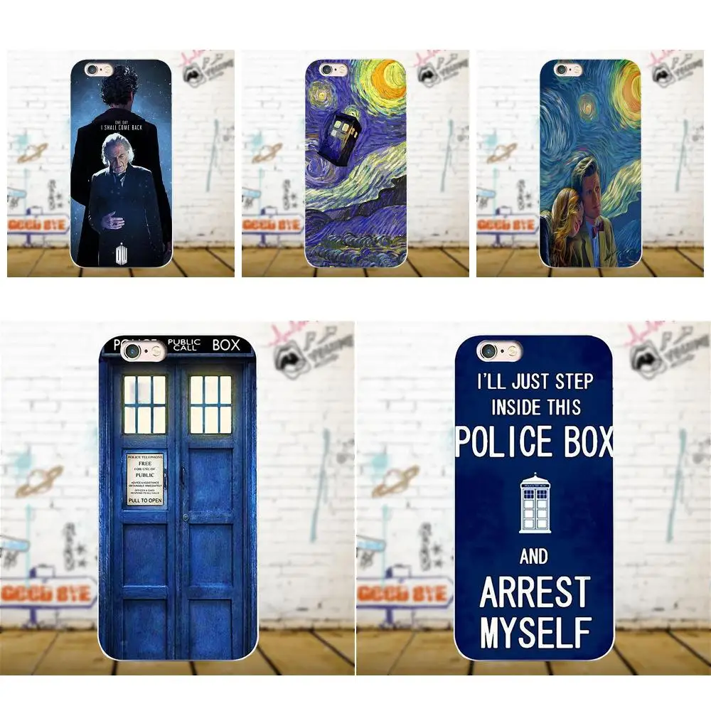 

For Apple iPhone 4 4S 5 5C SE 6 6S 7 8 Plus X Galaxy Grand Core II Prime Alpha TPU Capa Coque Tardis Box Doctor Who Design