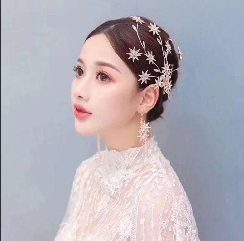 

2018 new star side clip set wedding dress super sweet sweet evening dress with accessories wedding style