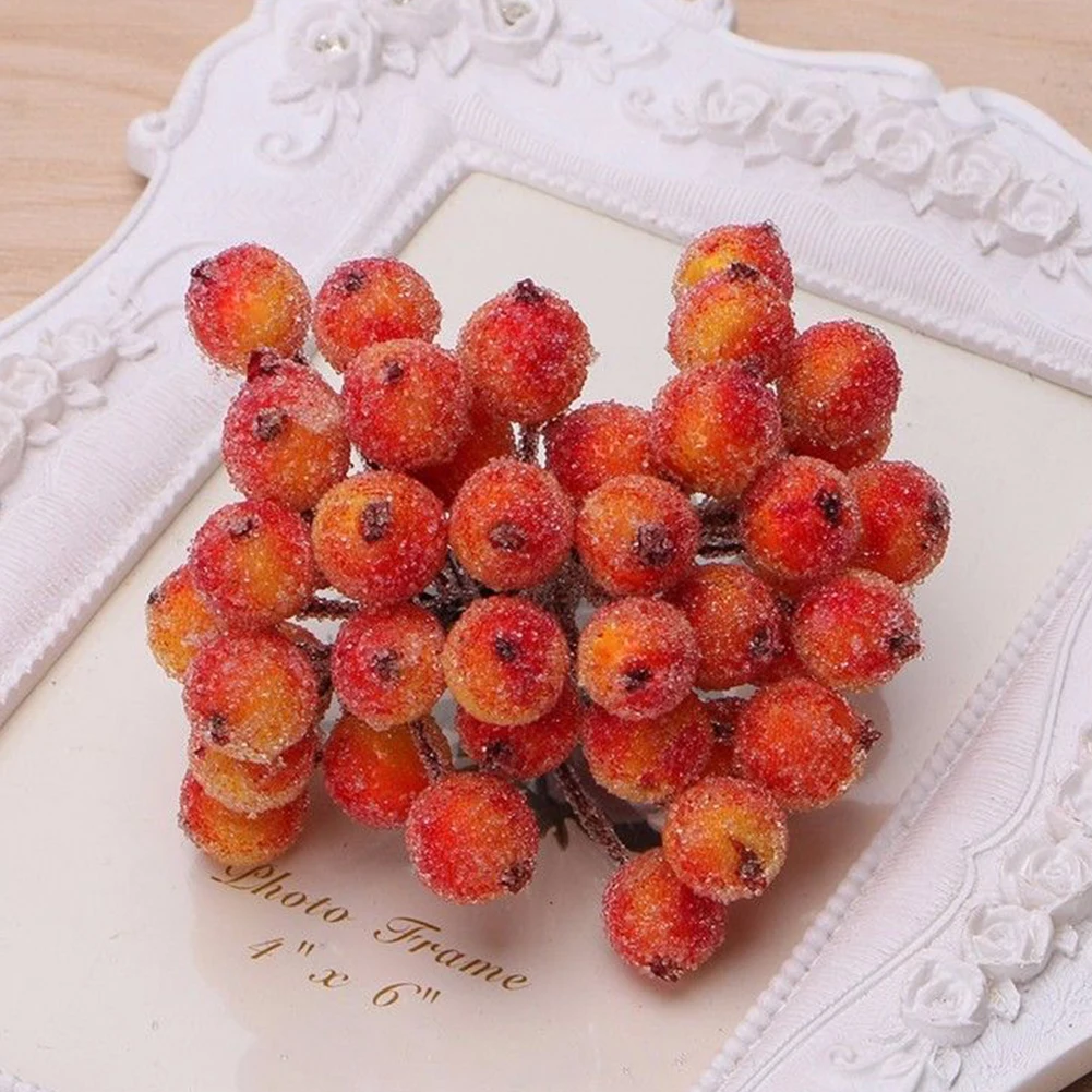 40 шт. фруктовые аксессуары для дома DIY орнамент из пены искусственные ягоды для украшения Матовые Рождественские елки искусственные - Цвет: Orange