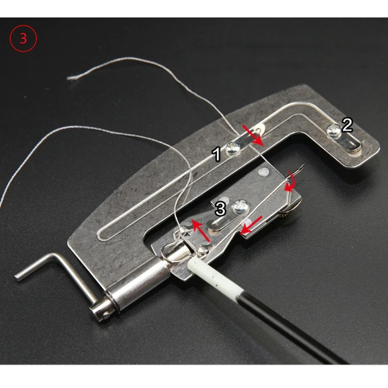 1Pc Stainless Steel Semi Automatic Fishing Hook Line Tier Tie Binding Device Tool