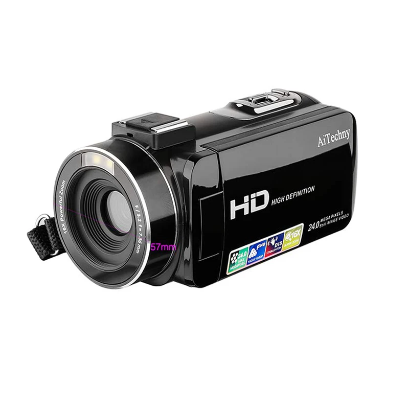 Видеокамера, цифровая видеокамера Full Hd 1080 P 24.0Mp 3,0 дюймов Lcd 270 градусов вращающийся экран 16X цифровой зум Камера Recorde
